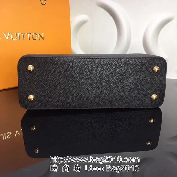 路易威登LV頂級原單 M48864黑色經典Capucines中號牛皮手提斜挎包 YDH1692